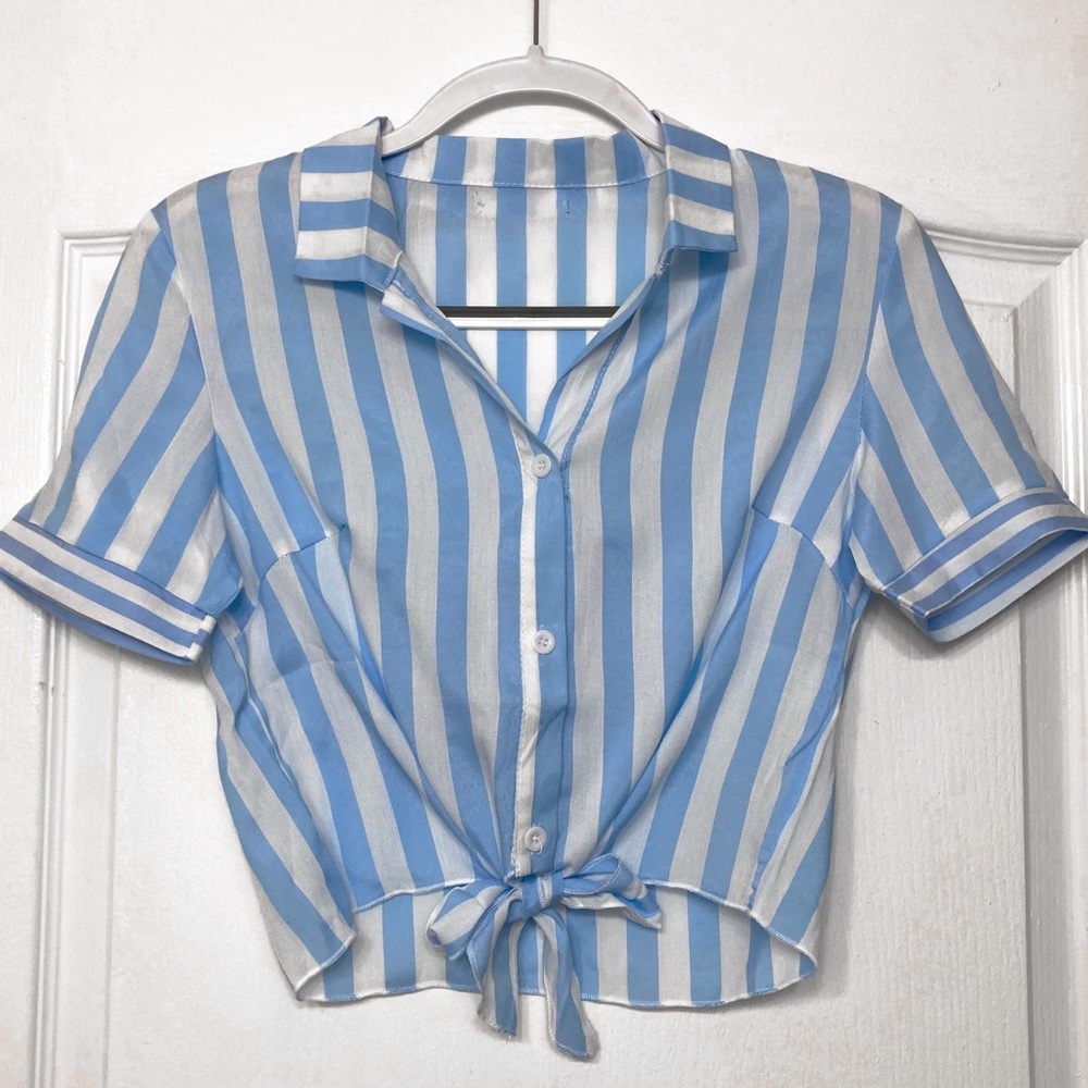 Knotted Stripe Blouse